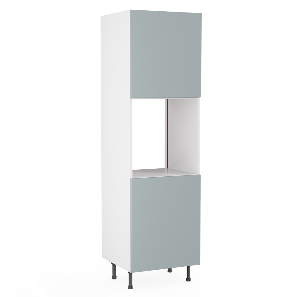 True Handleless SuperMatt Aquamarine Kitchen Base Cabinets with UNICLIC Technology, Flat packed