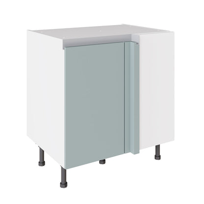 True Handleless SuperMatt Aquamarine Kitchen Base Cabinets with UNICLIC Technology, Flat packed