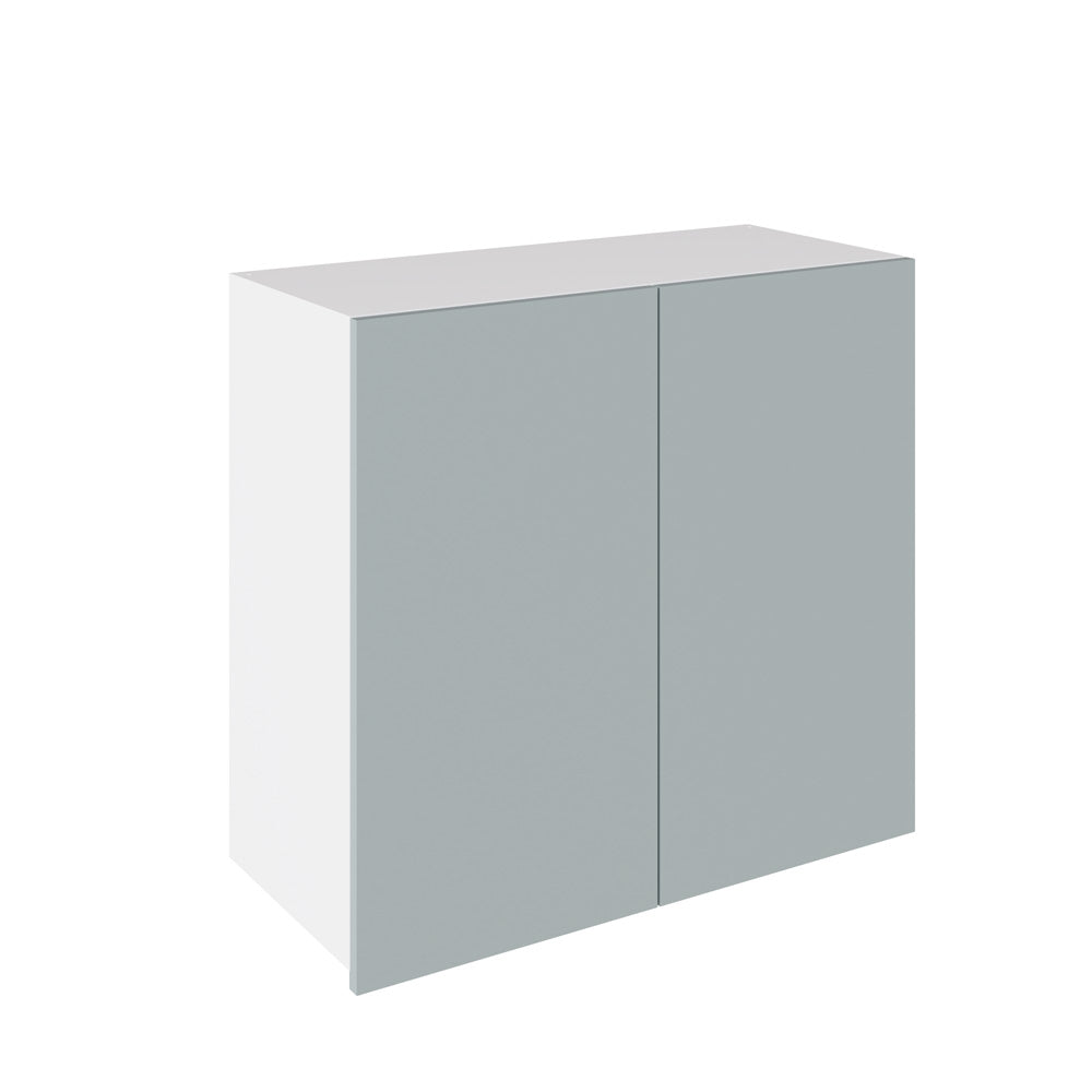 True Handleless SuperMatt Aquamarine Kitchen Wall Cabinets with UNICLIC Technology, Flat packed