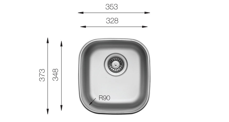 UKinox D 328 Single Bowl Polished Stainless Steel Undermount kitchen sink