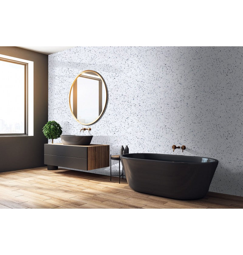 DuraPanel Classic White Sparkle Shower Panel on 9mm Plywood