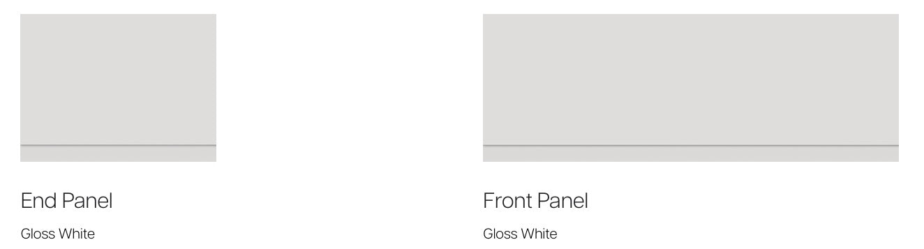 VRB Steel Bath 2 Tap hole 1500/1600/1700x700mm Bath Panels White/Light Grey/Dark Grey
