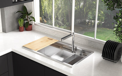 UKinox WSD 790 Handmade 1 bowl Stainless Steel kitchen sink 790x500mm Inc Accessories