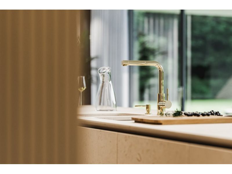 Clearance! Alveus ZEOS-P MONARCH Pull-out Kitchen Mixer Tap Copper, Gold, Anthracite