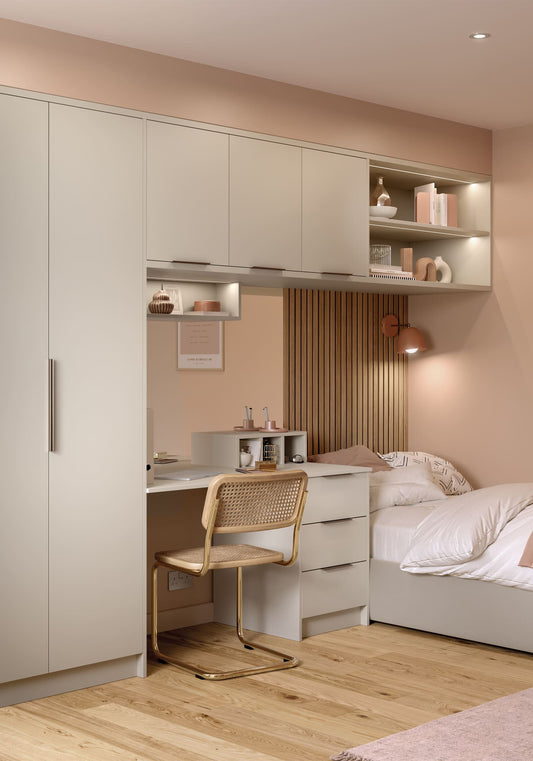 Zola Soft-Matte CASHMERE Bedroom Wardrobe doors and accessories