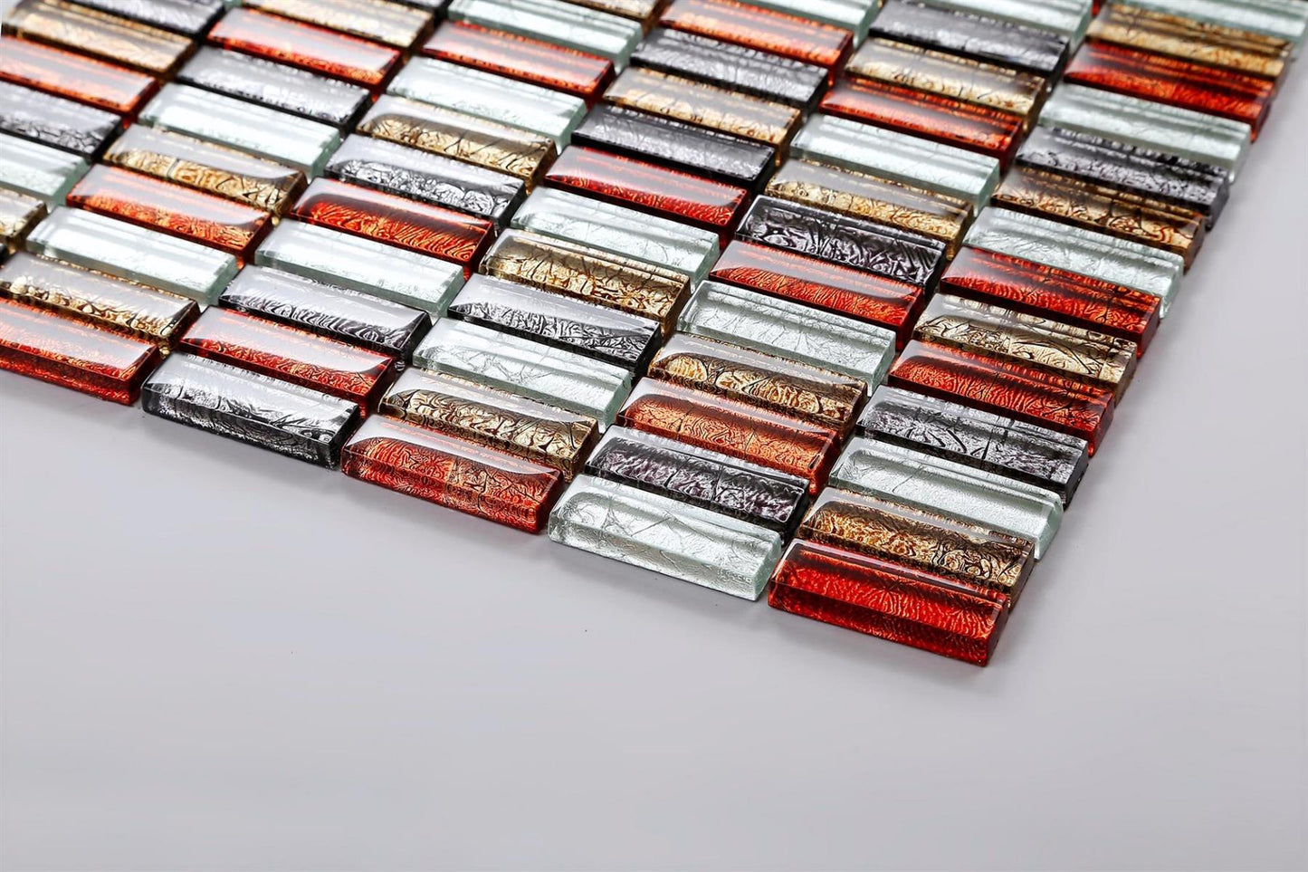 Mosaic Tiles Sheet Autumn Foil Glass Brick (MT0006)