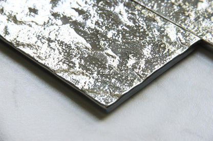 Square Metre of Silver Textured Glass Metro Tile 75x300mm (MT0194 SQM)
