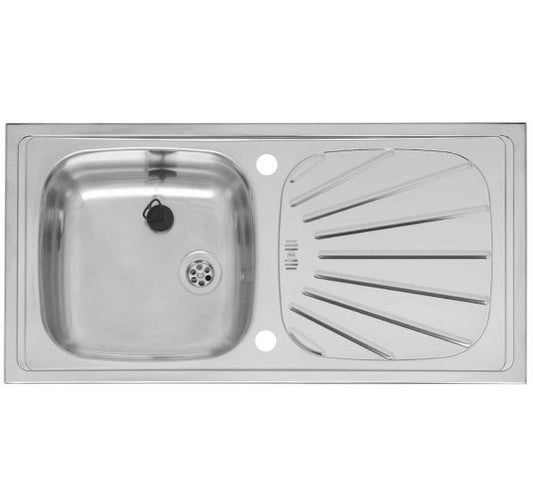 Reginox Alpha 10 Single bowl inset SS kitchen sink 860x435mm
