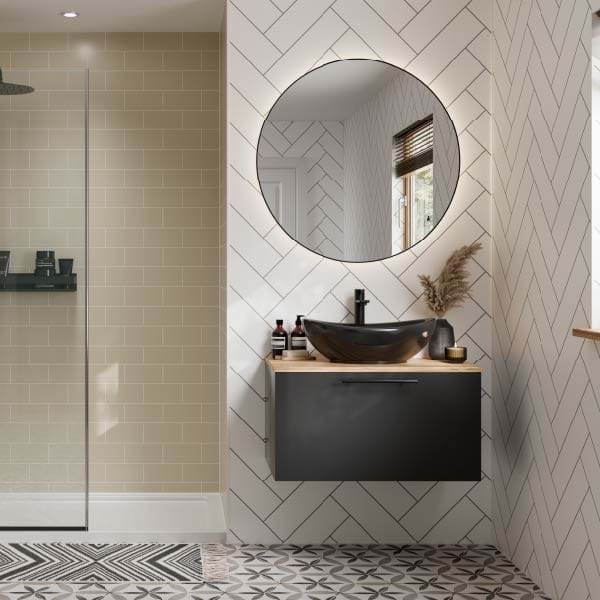 Multipanel Tile Collection Alpine White Herringbone Shower Panels 598x2400 MT1100H