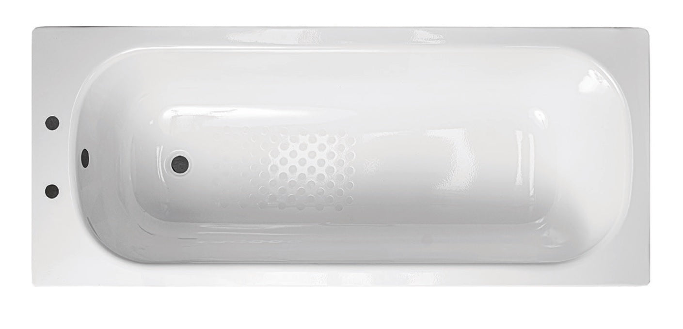 VRB Steel Bath Anti Slip 2 Tap hole 1700x700mm Bath Panels White/Light Grey/Dark Grey