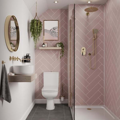 Multipanel Tile Collection Antique Rose Herringbone Shower Panels 598x2400 MT325H