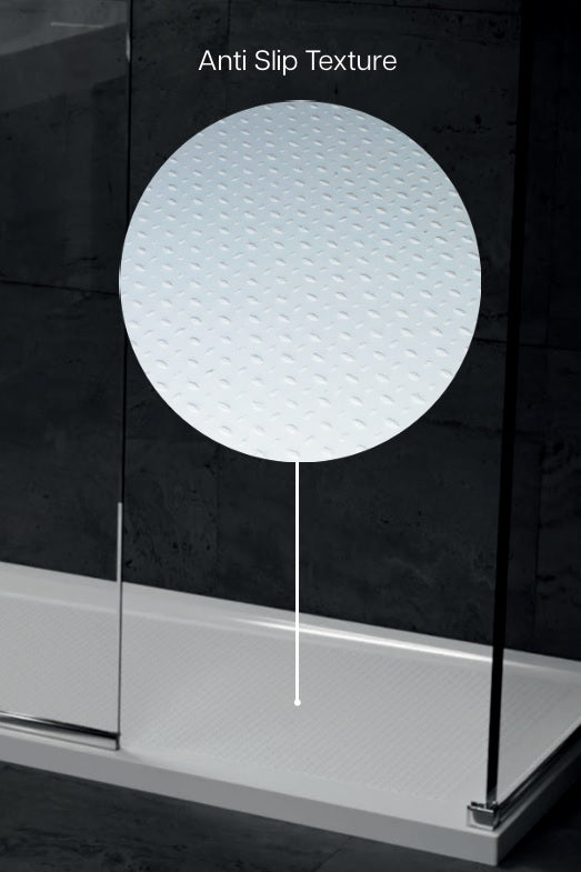 VRB Anti Slip Shower Trays, Rectangular Long End Waste, Various Sizes