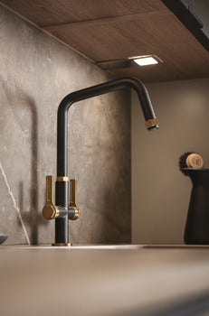 Abode Hex Tap, Dual Lever, U-Spout 4 finishes