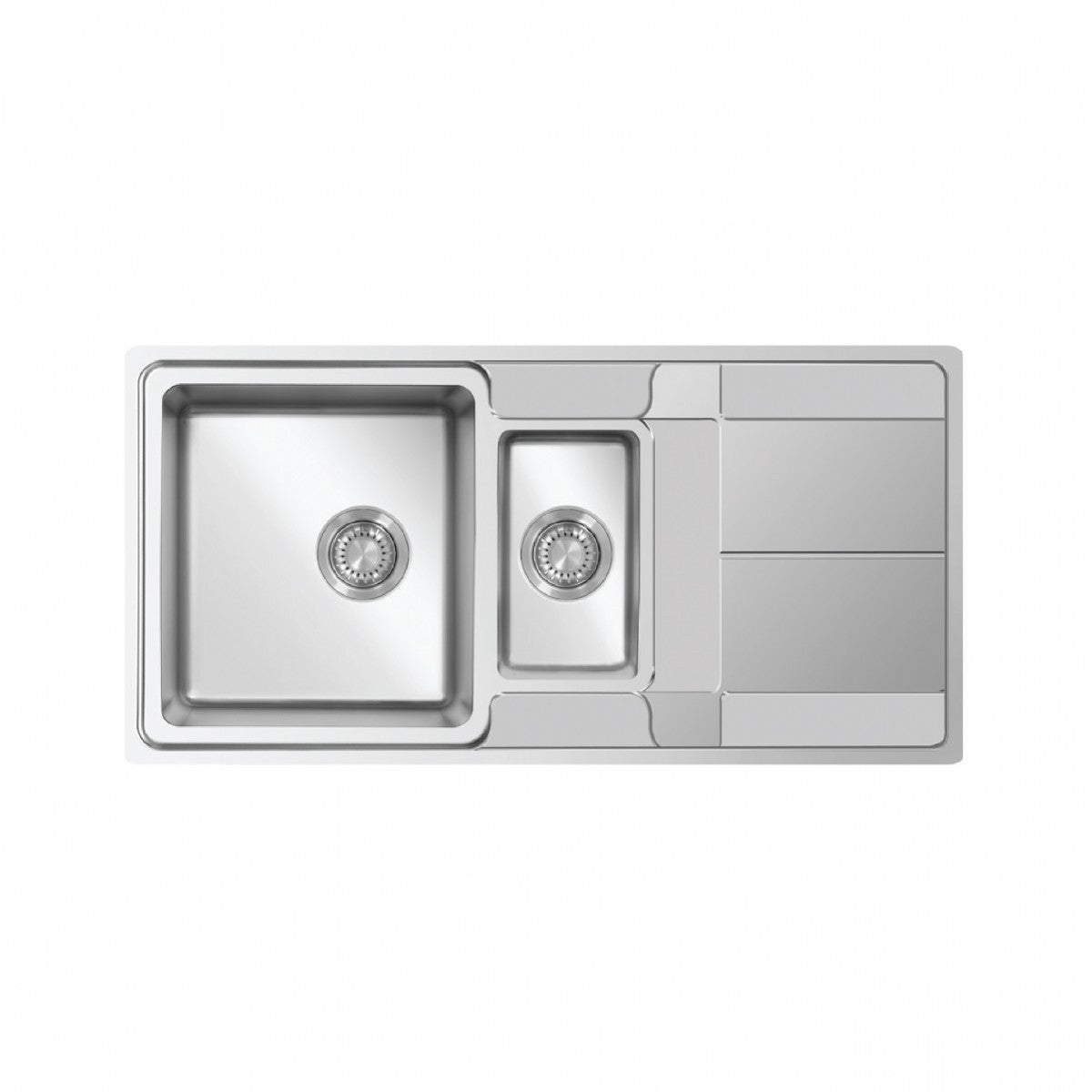 UKinox AS 1000.500.15 Polished 1.5 Bowl Stainless Steel inset kitchen sink