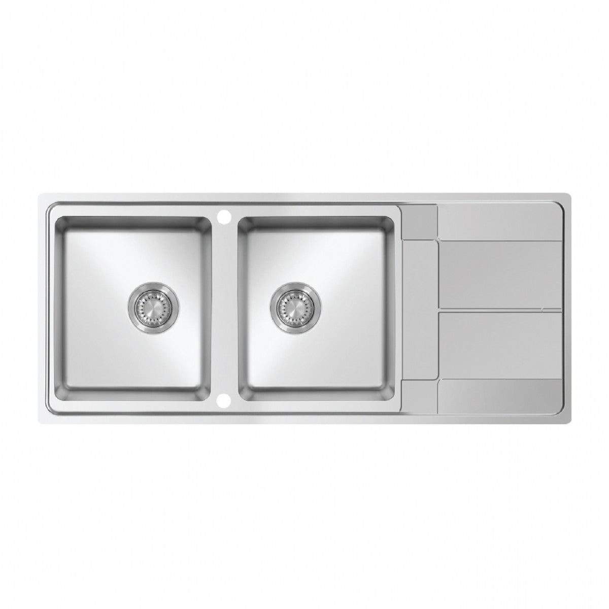 UKinox AS 1160.500.20 Polished 2 Bowl Stainless Steel inset kitchen sink