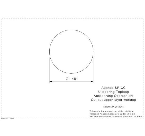 Reginox ATLANTIS SP H NOF Round Stainless Steel inset sink 460mm, no overflow
