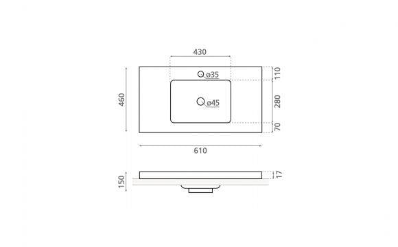 LIEBANA COUNTERTOP WASHBASIN WHITE  (4065)