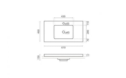 LIEBANA COUNTERTOP WASHBASIN WHITE  (4065)