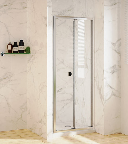 VRB Bifold Glass Shower Door, Chrome Finish. Side Panels also available Various sizes