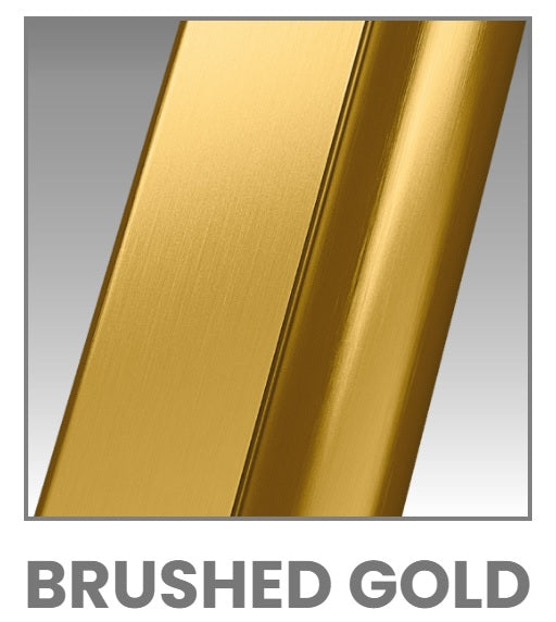 Novellini Riga 2P, 1 Sliding Shower door + 1 Fixed Panel Gold/Bronze/Inox