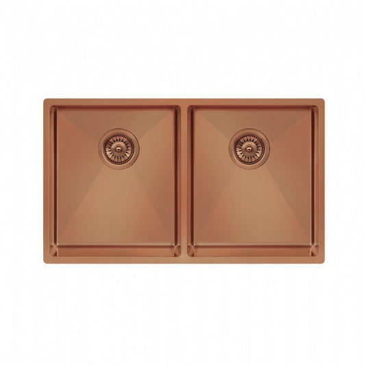 ColorX TNL 340.50.50 Rose Gold 2 Bowl Undermount/Inset kitchen sink 700x400mm