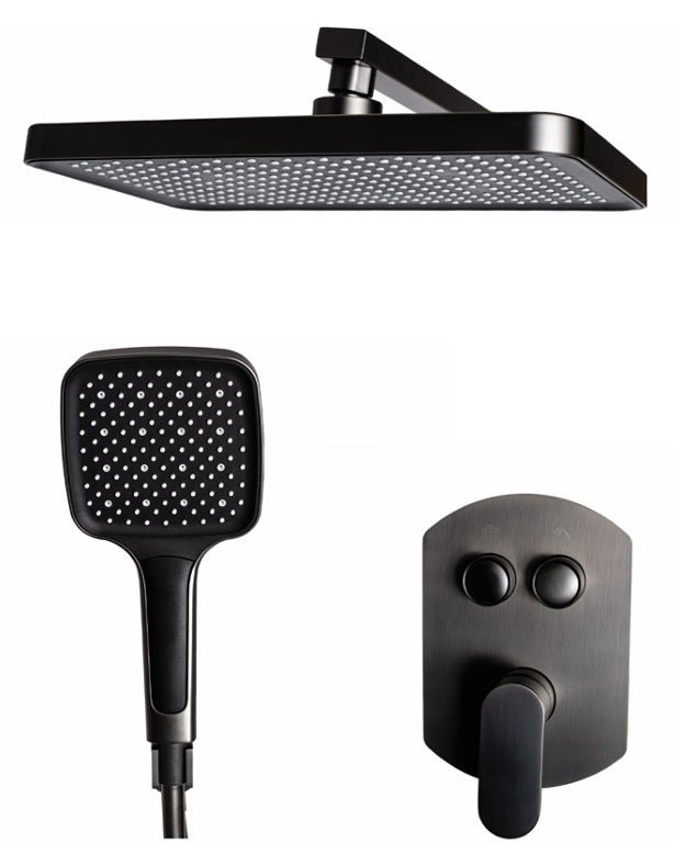 VRB Flow Concealed Gunmetal Grey Shower Mixer Set 0107