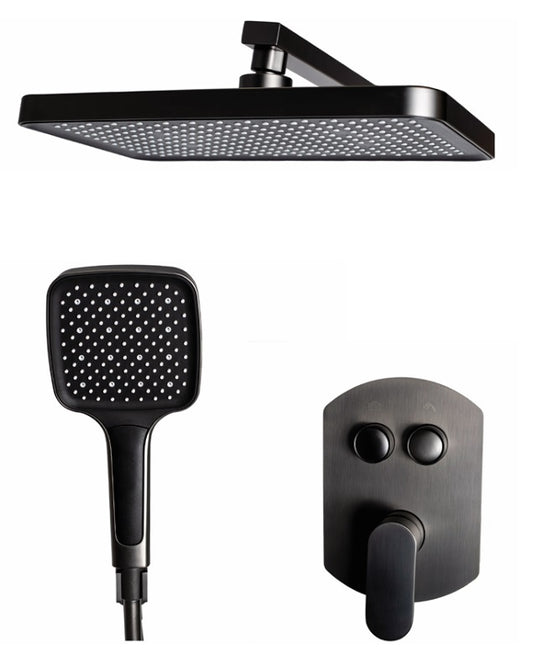 VRB Flow Concealed Gunmetal Grey Shower Mixer Set 0107
