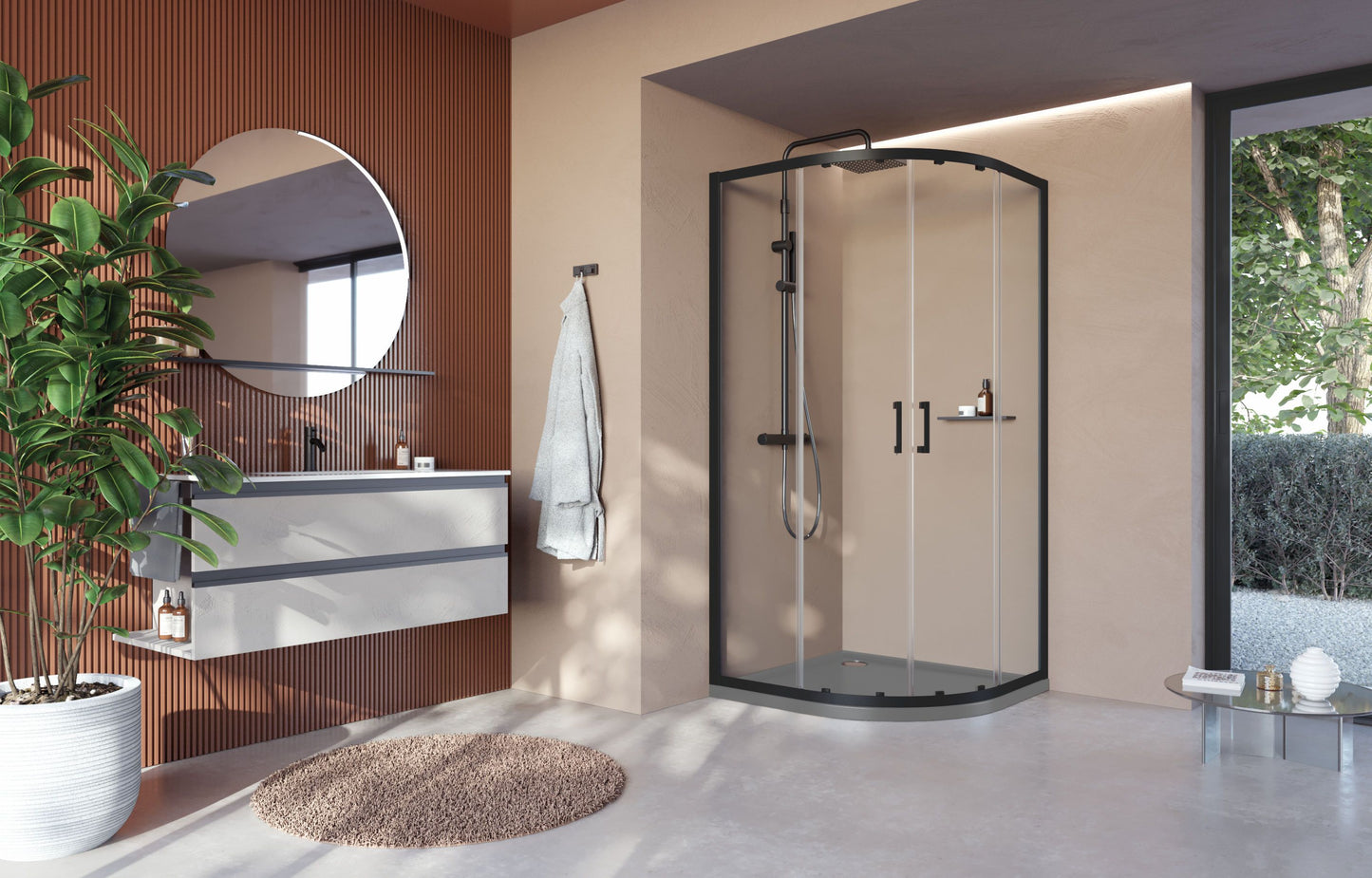 Novellini CLICK R 6mm Quadrant Shower Enclosure, 2 SLIDING DOORS + 2 FIXED PANELS
