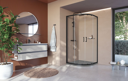 Novellini CLICK R 6mm Quadrant Shower Enclosure, 2 SLIDING DOORS + 2 FIXED PANELS