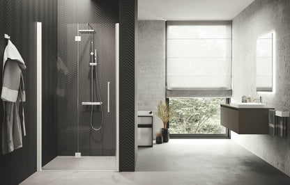 Novellini Young 1AS Shower door, 1 hinged folding door Chrome