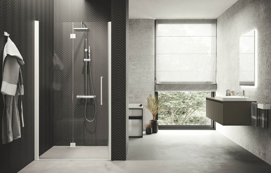 Novellini Young 1AS Shower door, 1 hinged folding door Chrome