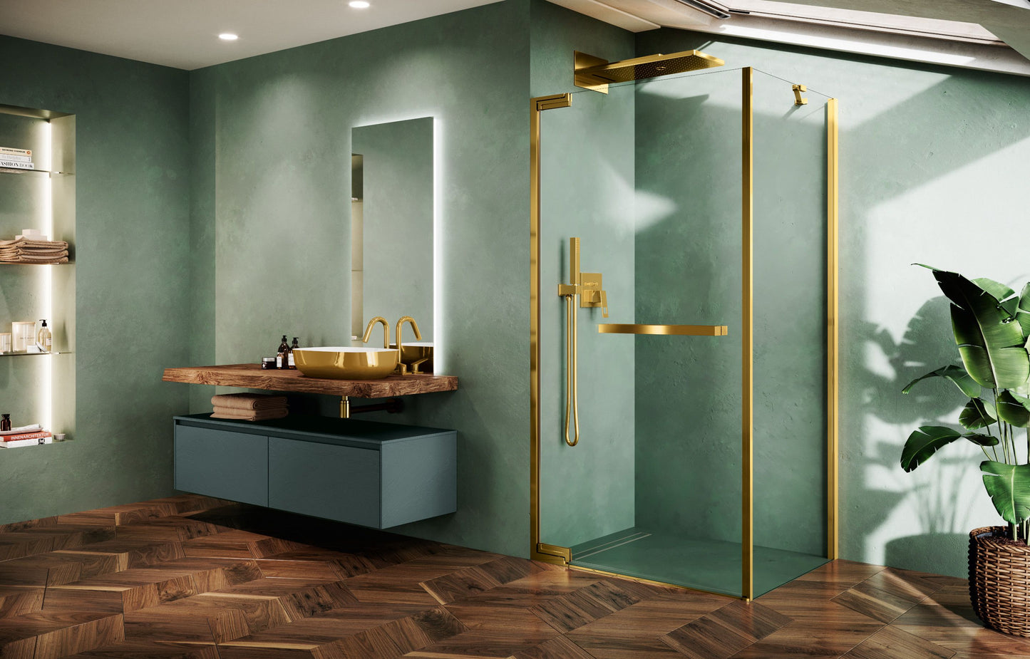 Novellini N180 G+F, Hinged door + 1 Side Panel  Chrome/B Gold/B Bronze/B Steel