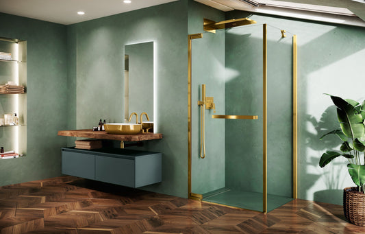 Novellini N180 G+F, Hinged door + 1 Side Panel  Chrome/B Gold/B Bronze/B Inox