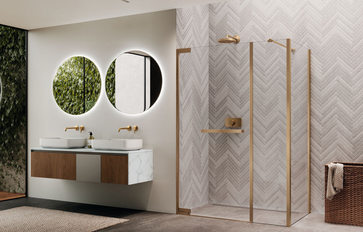 Novellini N180 G+F, Hinged door + 1 Side Panel  Chrome/B Gold/B Bronze/B Steel