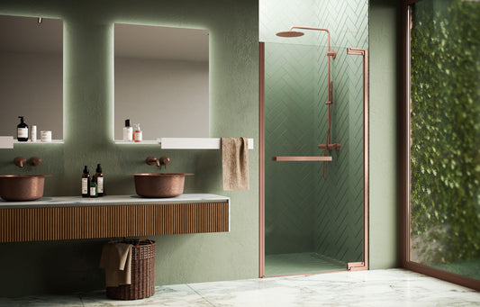 Novellini N180 1B, Hinged shower door Chrome/B Gold/B Bronze/B Inox