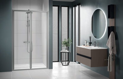 Novellini Lunes S, Folding Shower Door Chrome 80-100cm