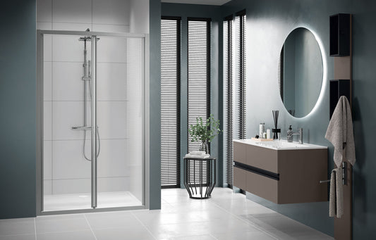Novellini Lunes S, Folding Shower Door Chrome 80-100cm