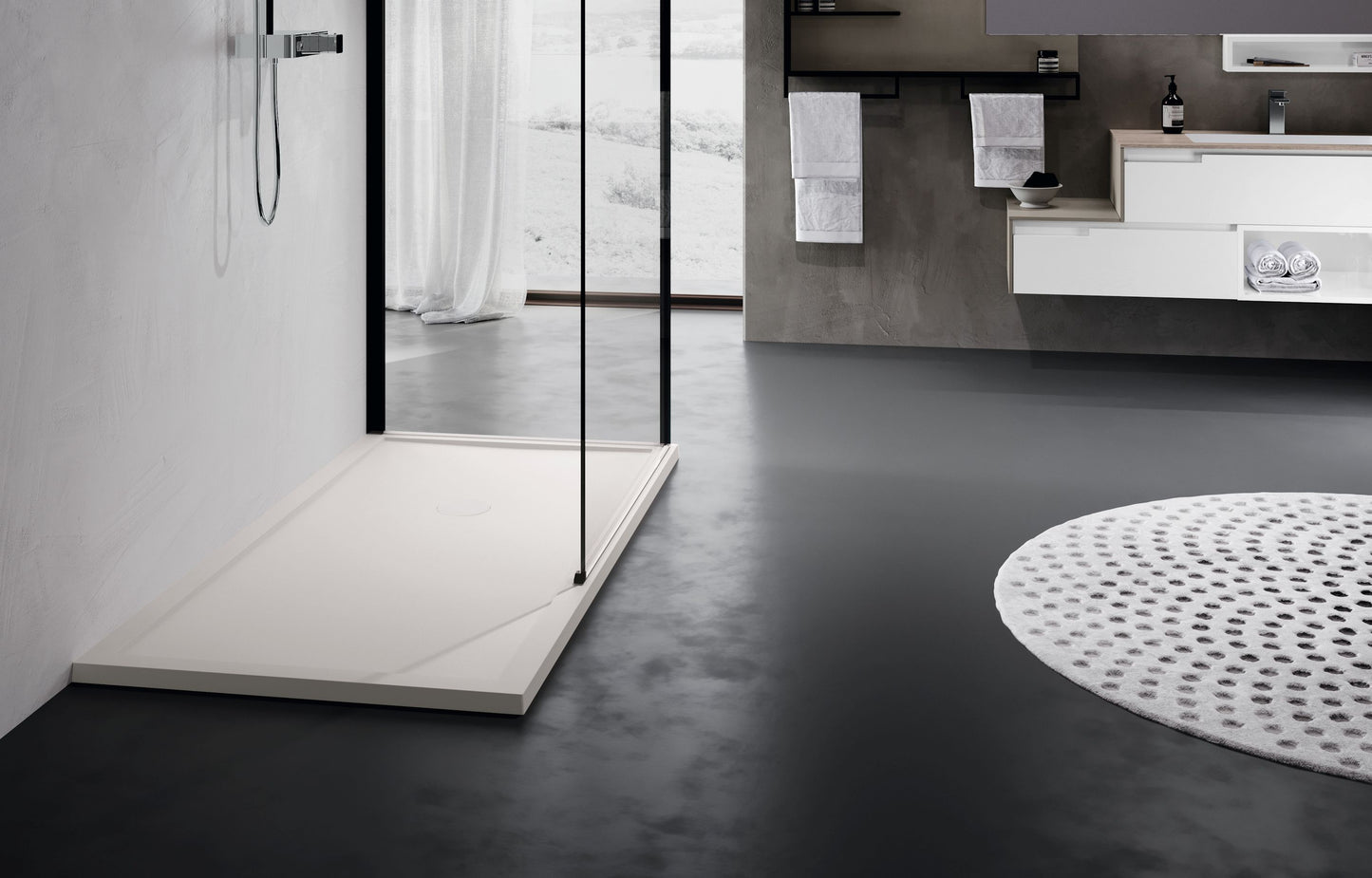 Novellini Olympic Plus, White Shower tray reinforced with steel profiles, Various sizes