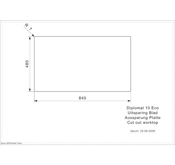 Reginox Diplomat 10 ECO SV 1 Bowl Reversible Inset SS Kitchen Sink 860x500mm