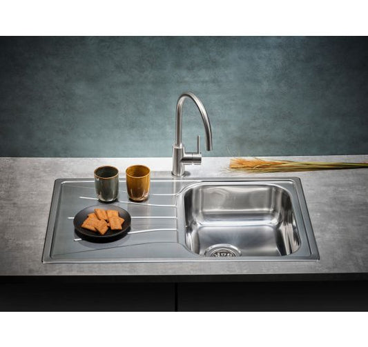 Reginox Diplomat 10 ECO SV 1 Bowl Reversible Inset SS Kitchen Sink 860x500mm