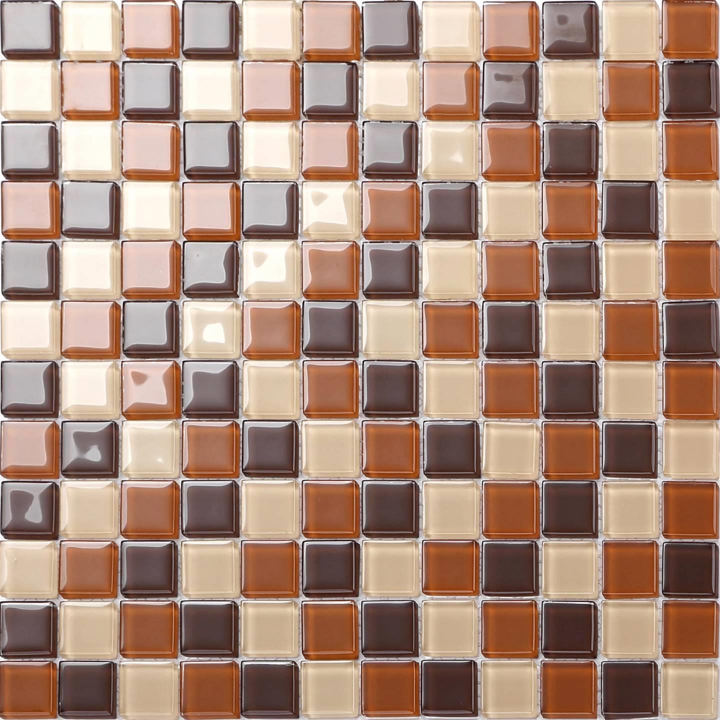 Mosaic tile pattern with brown and beige squares