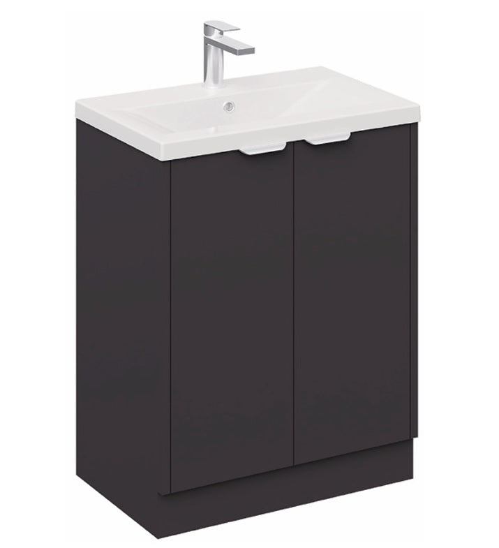 100% WaterProof VRB Eterna Matte Grey PVC 600mm Rigid Floor Standing Vanity Unit SP600FS_GREY