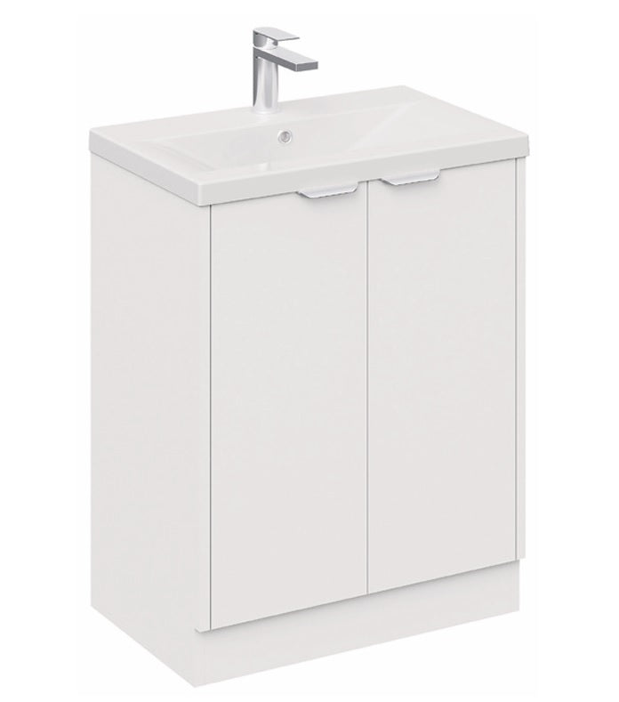 Eterna Gloss White PVC 500mm Rigid Floor Standing Unit With Waterfall Style Handles SP500FS_WHITE