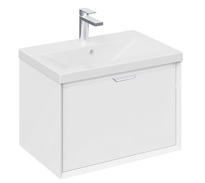 Eterna Gloss White PVC 600mm Rigid Wall Hung Unit With Waterfall Style Handles SP600WH_WHITE