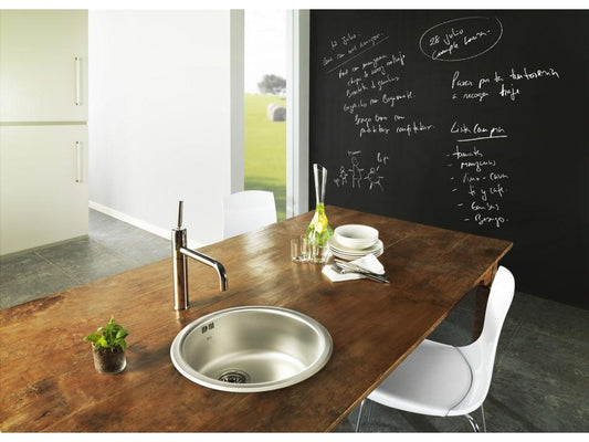 ROCA LINEND FINISH steel sink 1 ROUND bowl REDONDO  450 x 450 x 175 mm (SP0108)