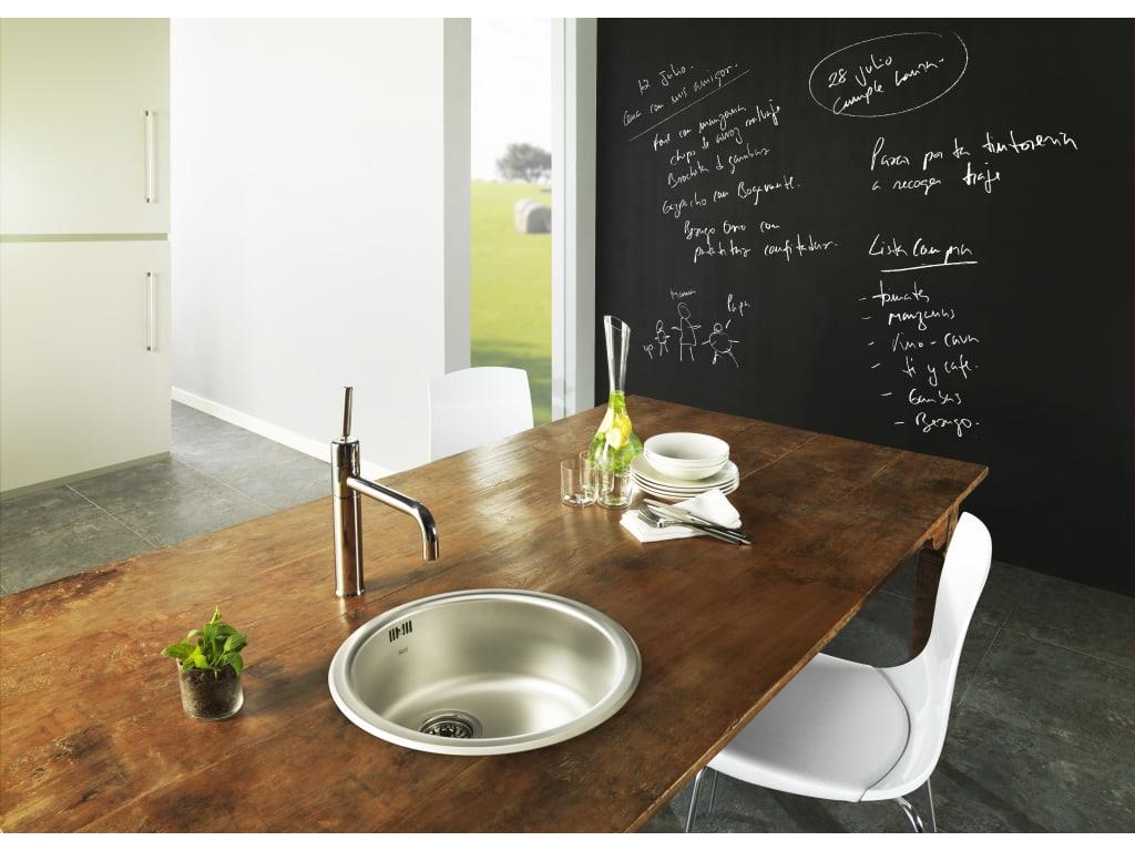 ROCA LINEND FINISH steel sink 1 ROUND bowl REDONDO  450 x 450 x 175 mm (SP0108)