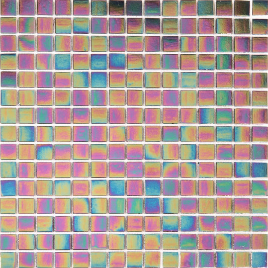Mosaic Tiles  Purple Iridescent Vitreous Glass sheet (MT0141)