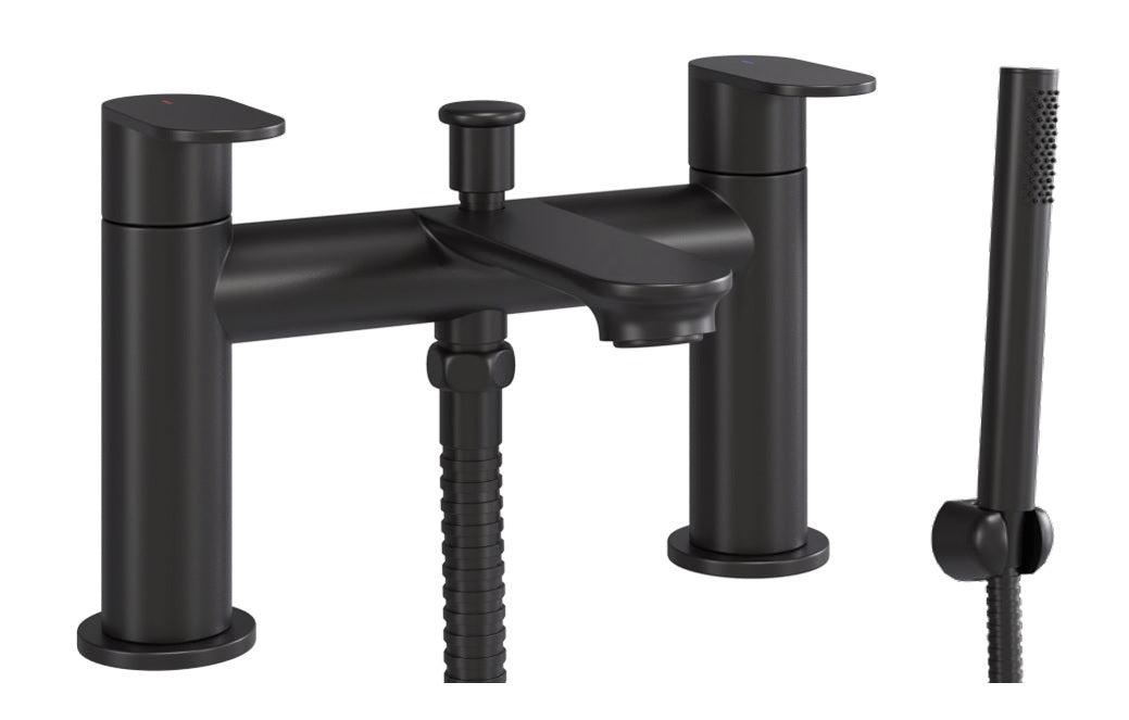 Flowline Tap Range Matte Black finish Bath and Basin taps