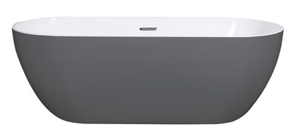 VRB Freestanding Bath Matte Grey 1700x750x600mm FSB1700GREY