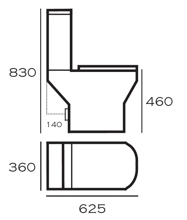 VRB Fusion Close Coupled Round Rimless Toilet